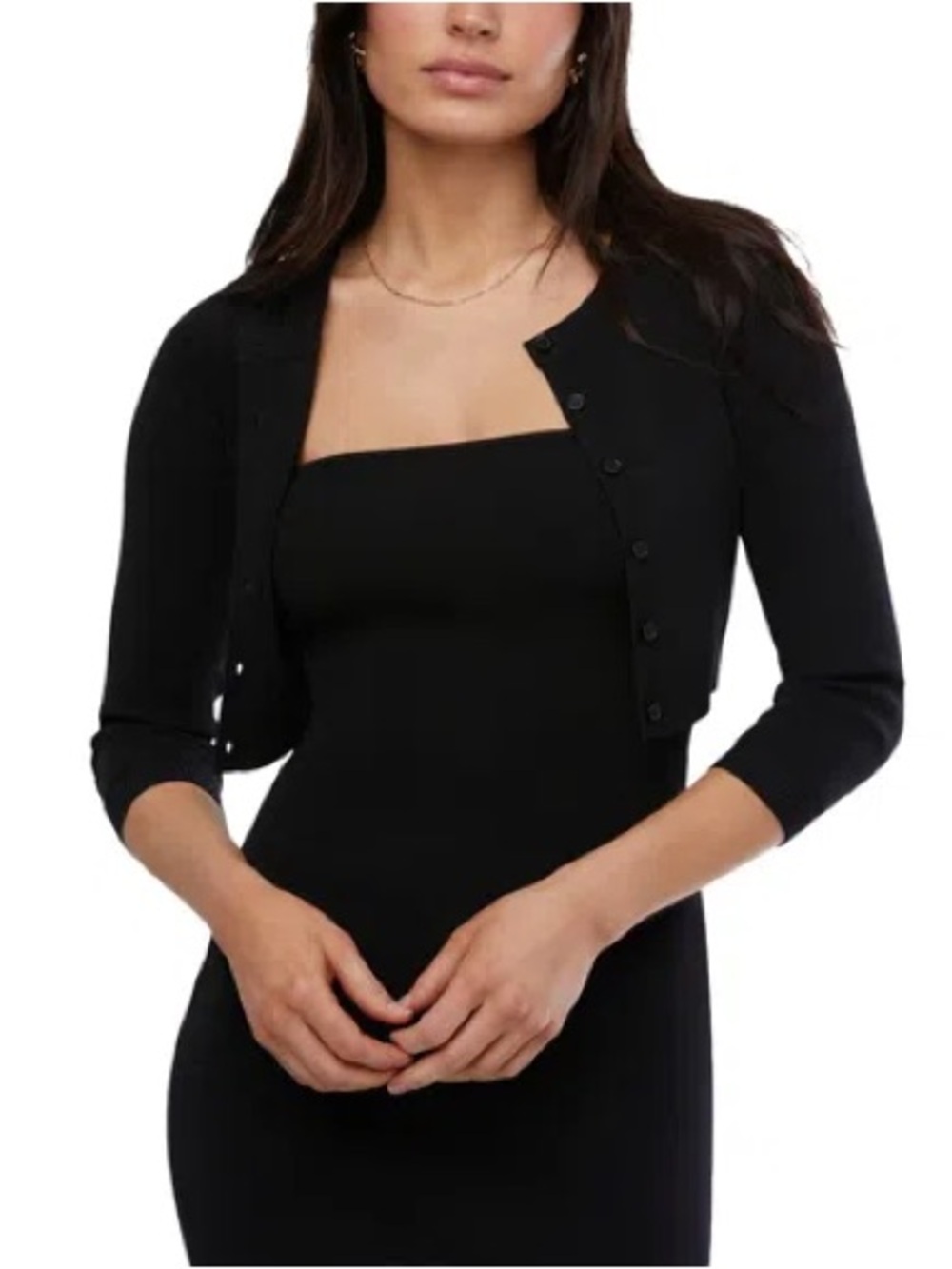 WeWoreWhat | Black Cropped Cardigan- M